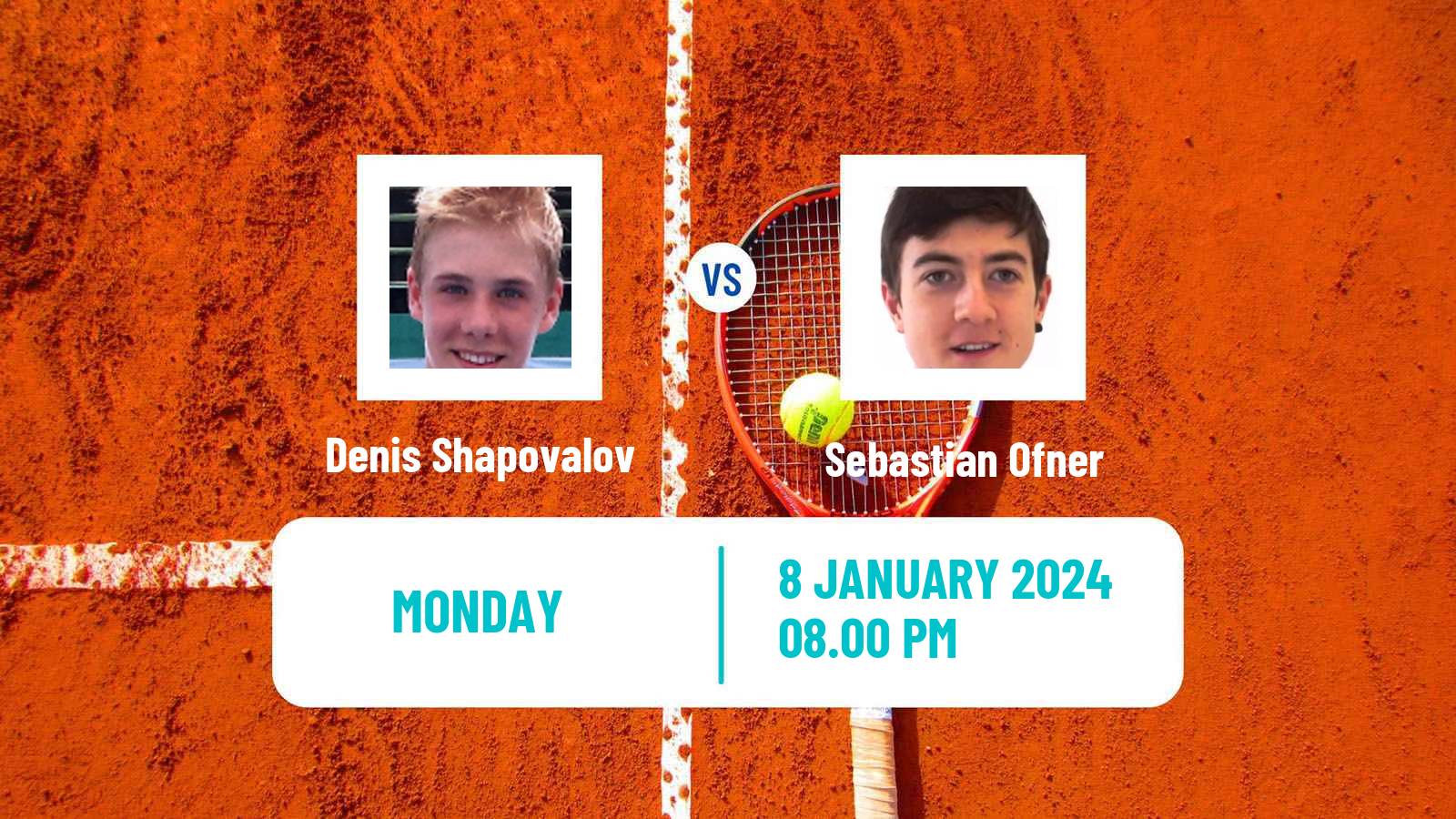 Tennis ATP Auckland Denis Shapovalov - Sebastian Ofner