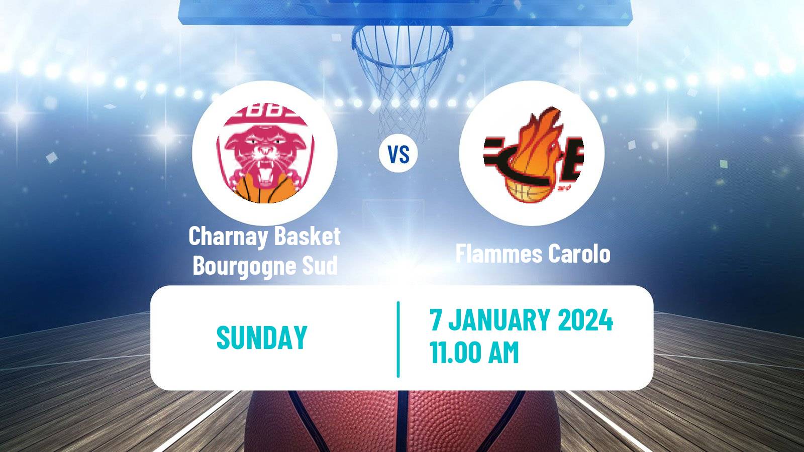 Basketball French LFB Charnay Basket Bourgogne Sud - Flammes Carolo