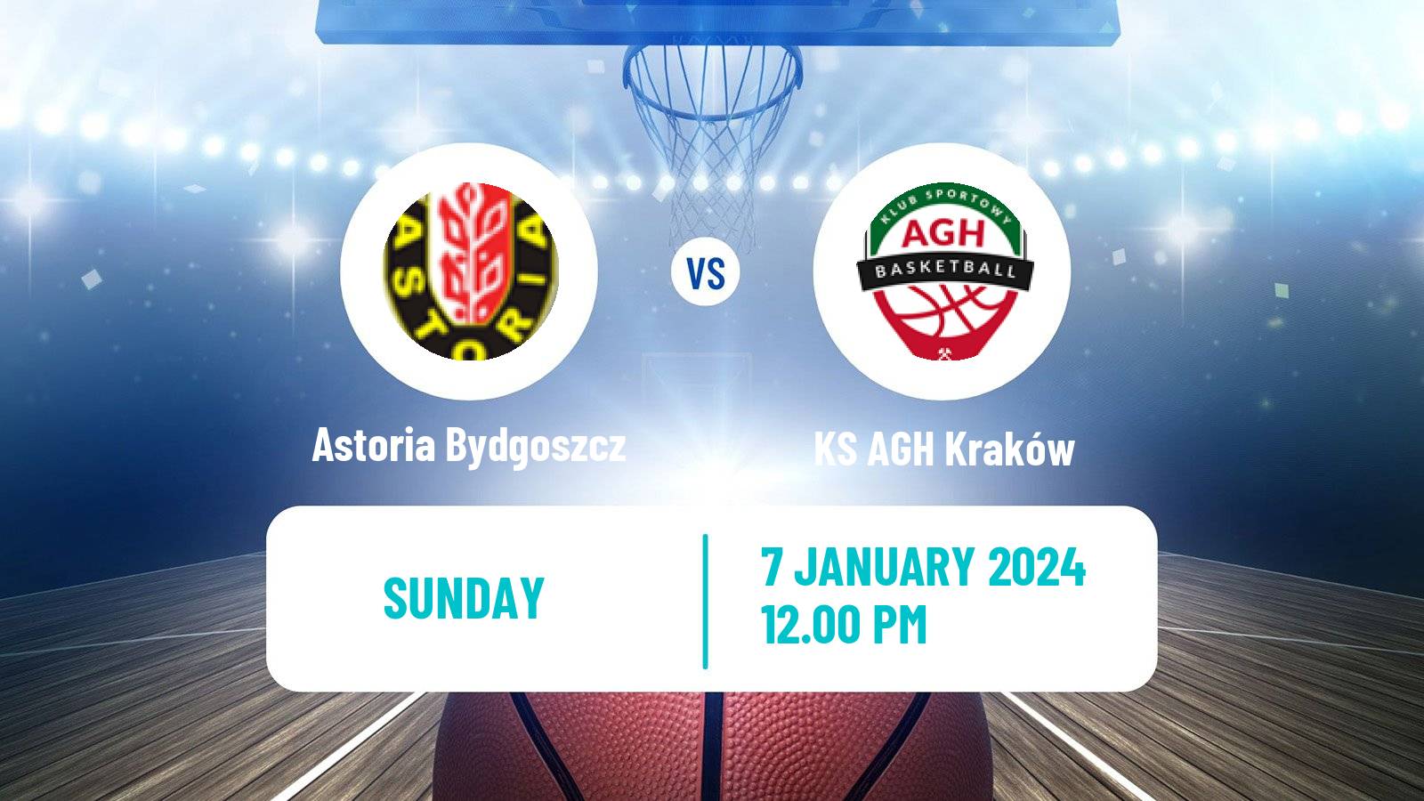 Basketball Polish 1 Liga Basketball Astoria Bydgoszcz - KS AGH Kraków