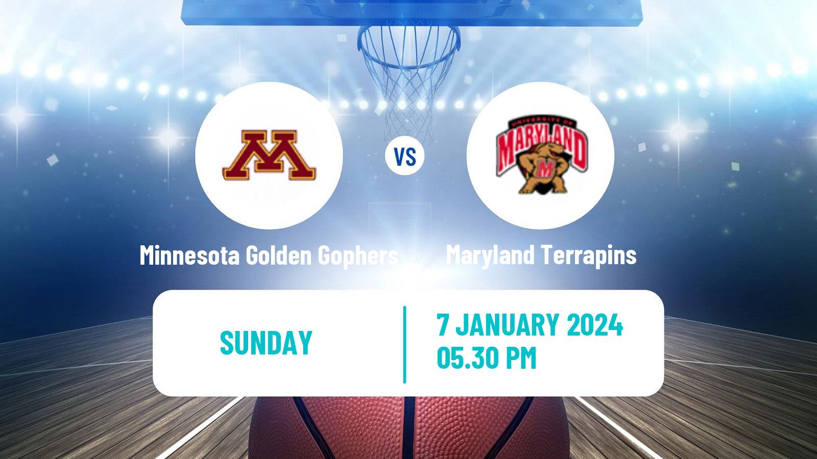 Basketball NCAA College Basketball Minnesota Golden Gophers - Maryland Terrapins