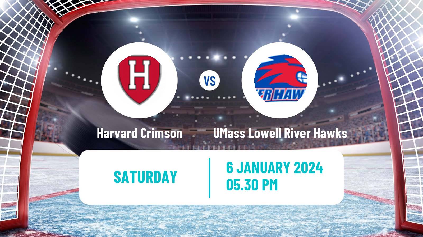 Hockey NCAA Hockey Harvard Crimson - UMass Lowell River Hawks