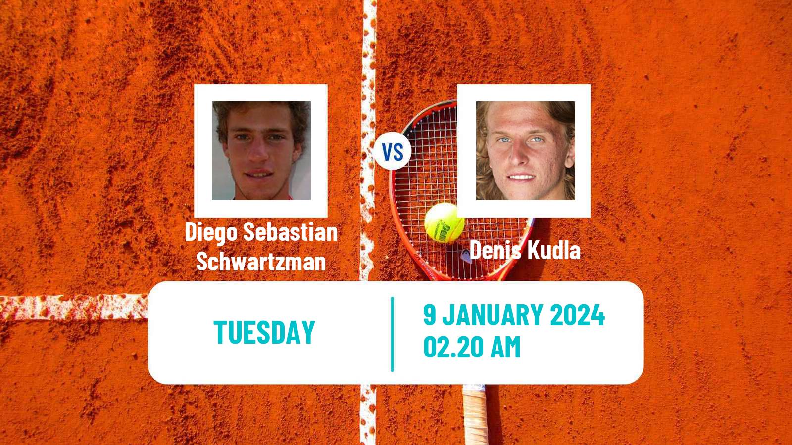 Tennis ATP Australian Open Diego Sebastian Schwartzman - Denis Kudla