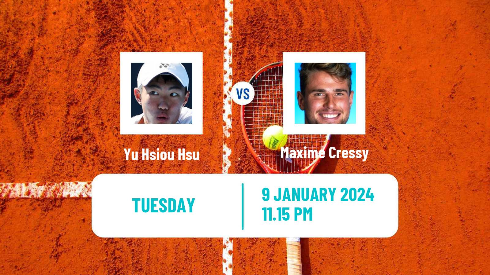 Tennis ATP Australian Open Yu Hsiou Hsu - Maxime Cressy