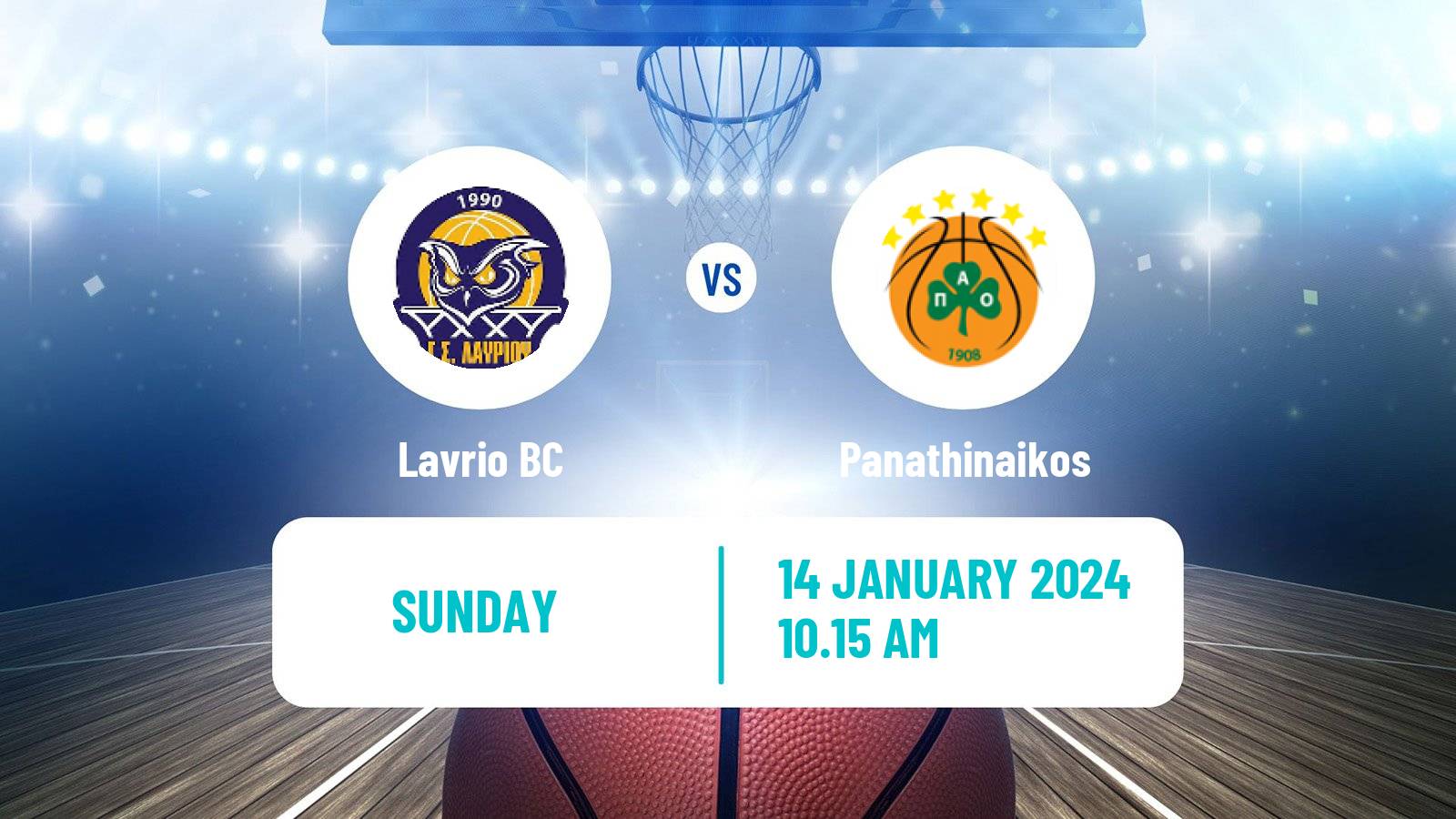 Basketball Greek Basket League A1 Lavrio - Panathinaikos