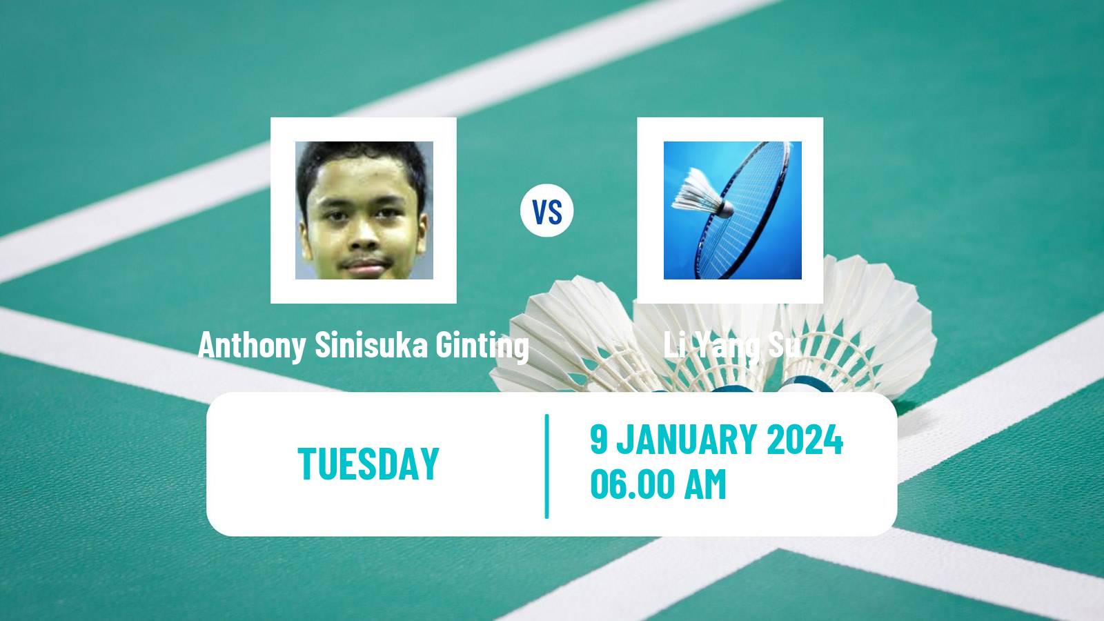 Badminton BWF World Tour Malaysia Open Men Anthony Sinisuka Ginting - Li Yang Su