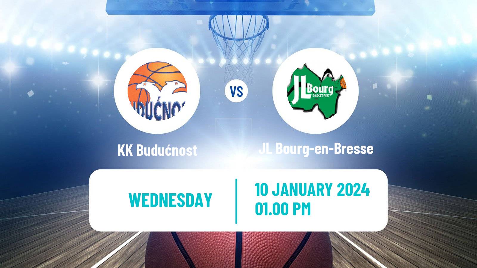 Basketball Eurocup KK Budućnost - JL Bourg-en-Bresse