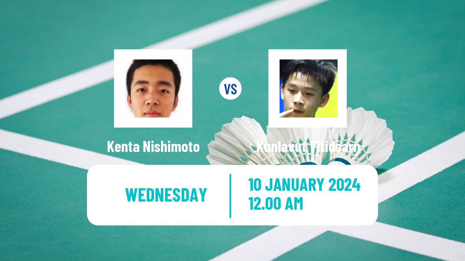 Badminton BWF World Tour Malaysia Open Men Kenta Nishimoto - Kunlavut Vitidsarn