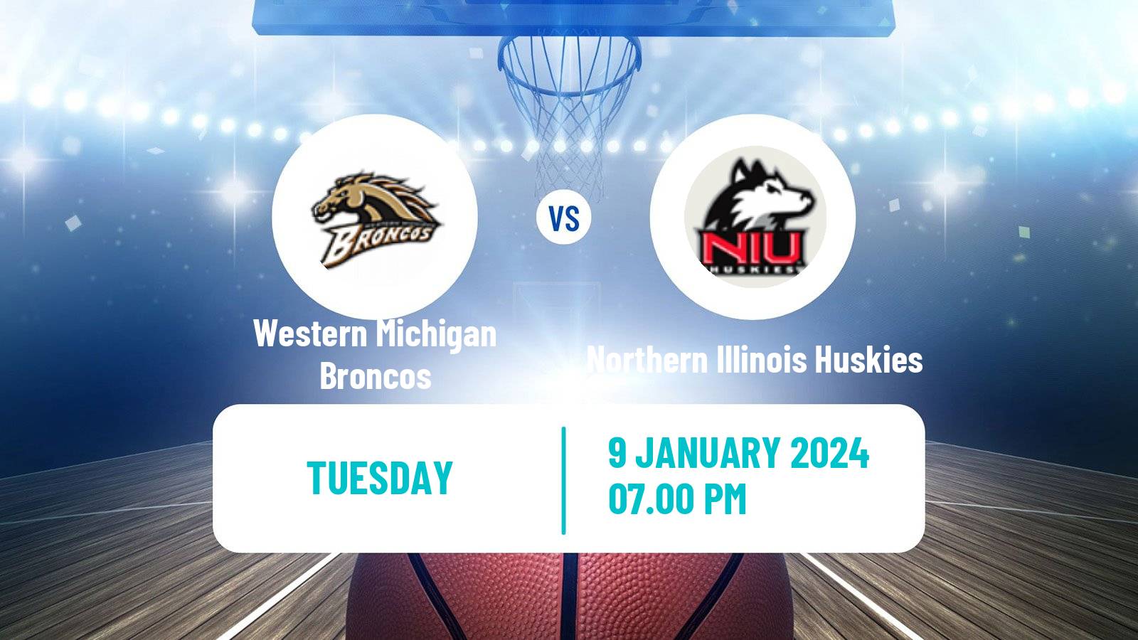 Basketball NCAA College Basketball Western Michigan Broncos - Northern Illinois Huskies