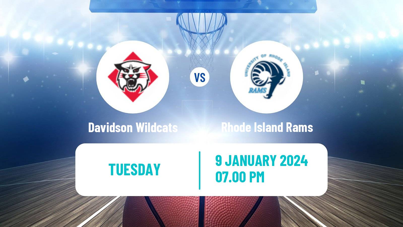 Basketball NCAA College Basketball Davidson Wildcats - Rhode Island Rams