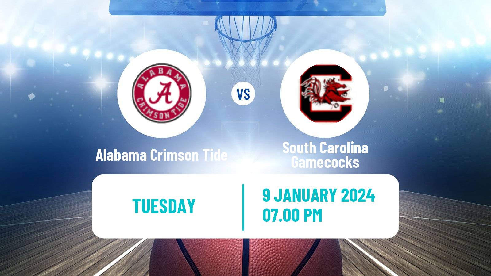 Basketball NCAA College Basketball Alabama Crimson Tide - South Carolina Gamecocks