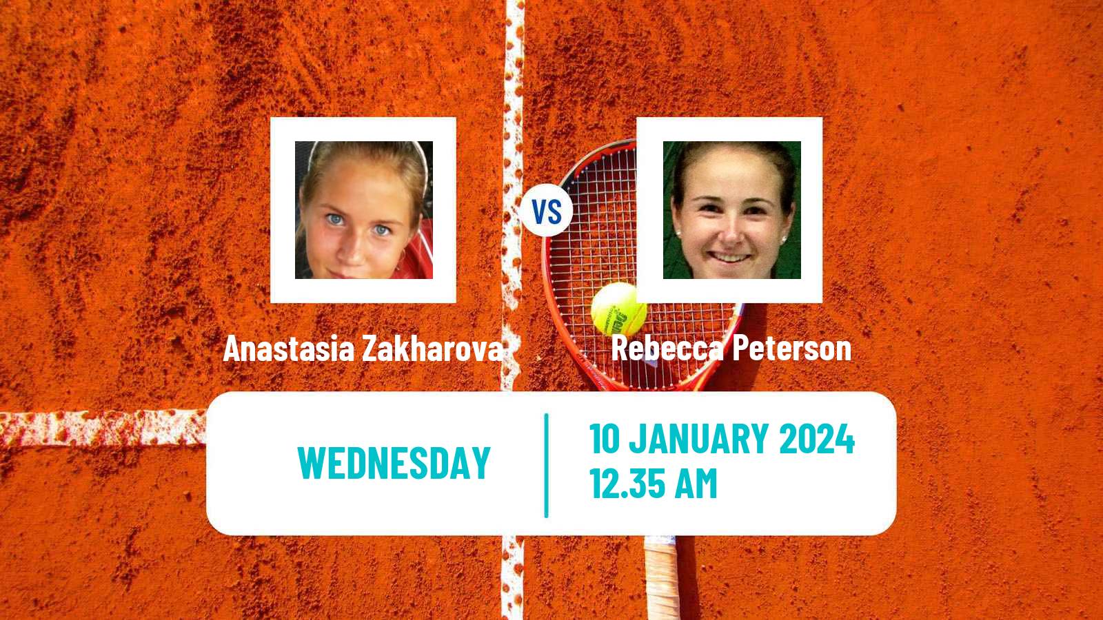 Tennis WTA Australian Open Anastasia Zakharova - Rebecca Peterson