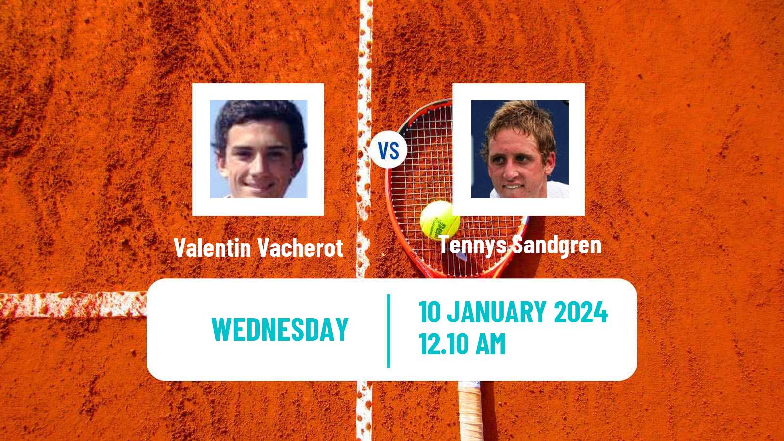 Tennis Nonthaburi 2 Challenger Men Valentin Vacherot - Tennys Sandgren