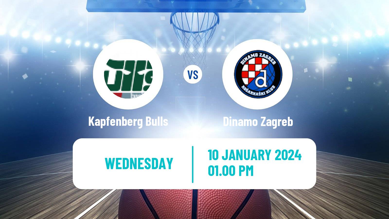 Basketball Alpe Adria Cup Kapfenberg Bulls - Dinamo Zagreb