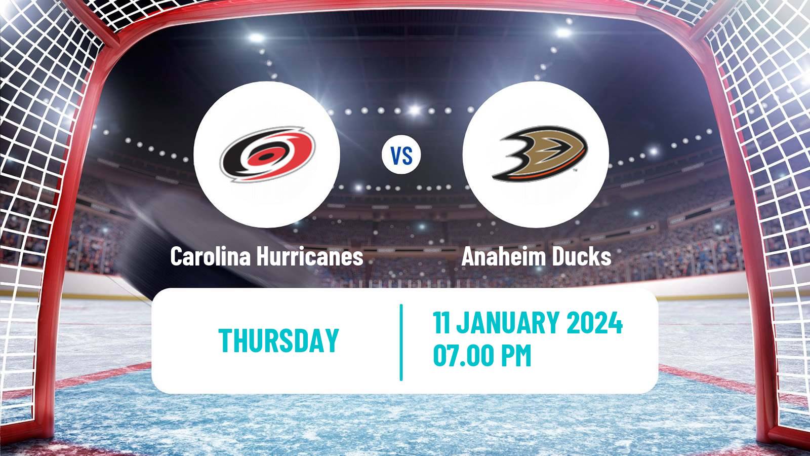 Hockey NHL Carolina Hurricanes - Anaheim Ducks