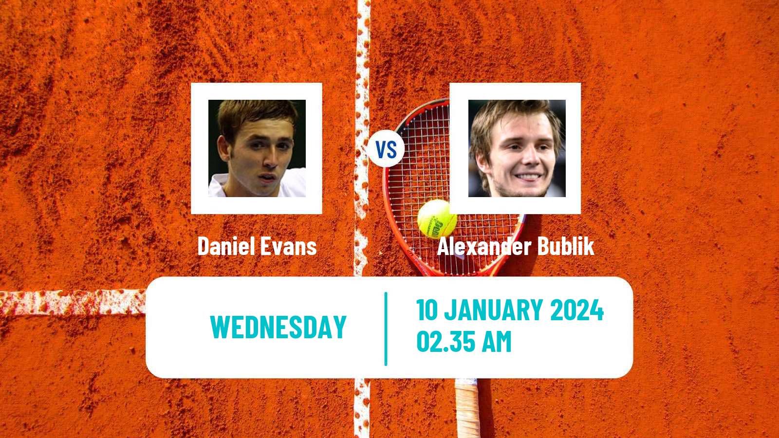 Tennis ATP Adelaide Daniel Evans - Alexander Bublik