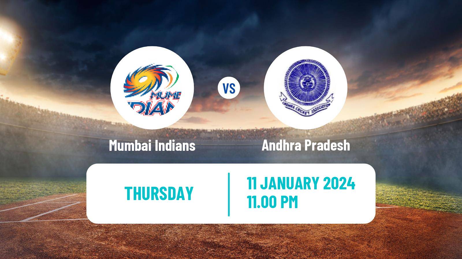 Cricket Ranji Trophy Mumbai Indians - Andhra Pradesh