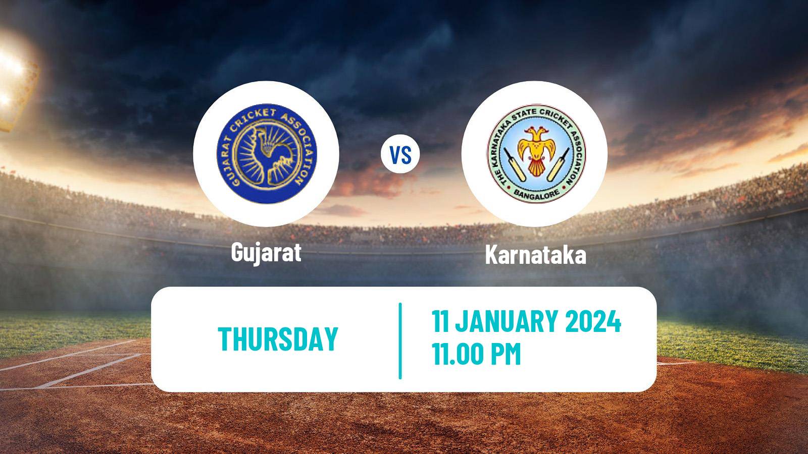 Cricket Ranji Trophy Gujarat - Karnataka