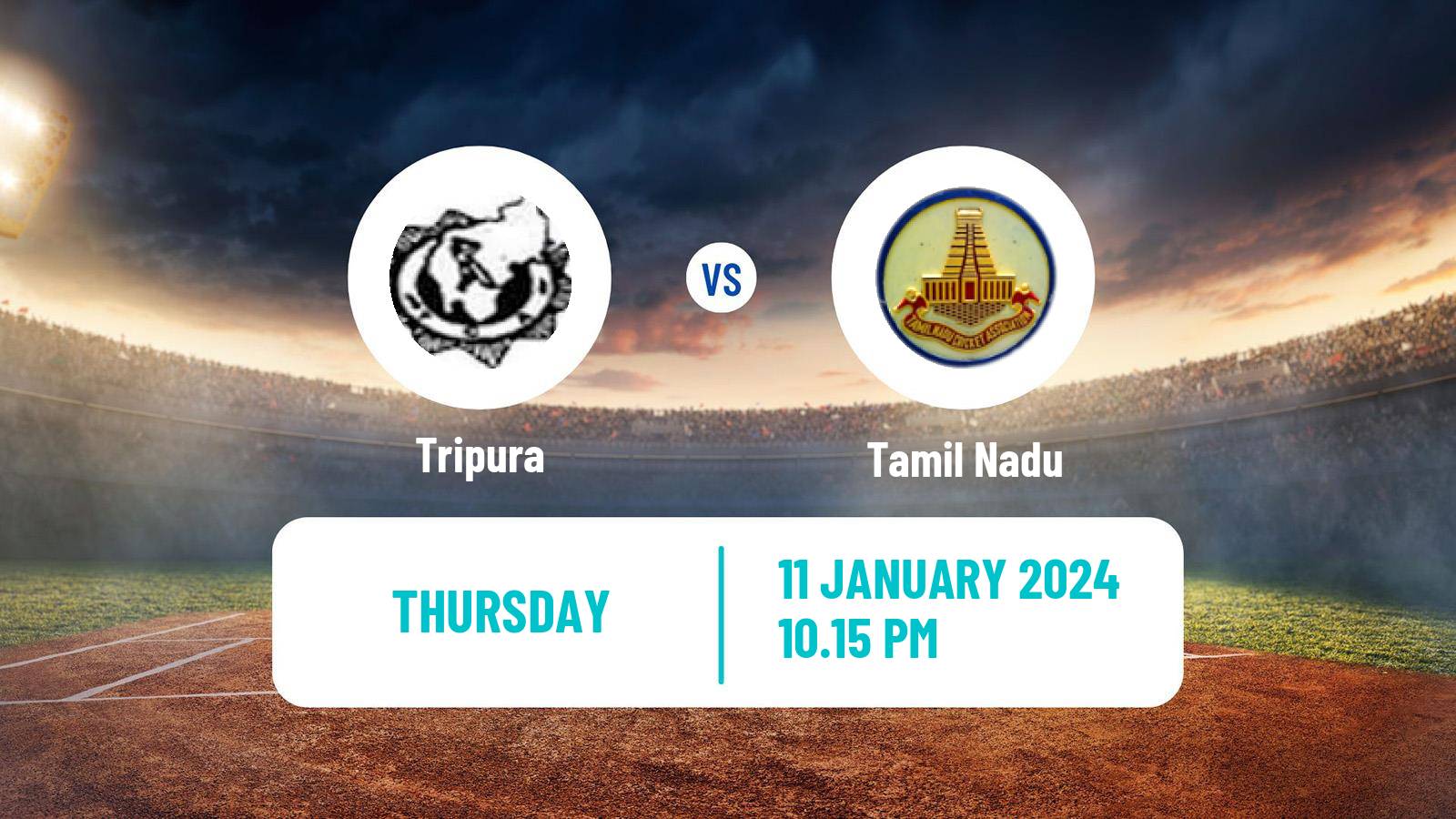 Cricket Ranji Trophy Tripura - Tamil Nadu