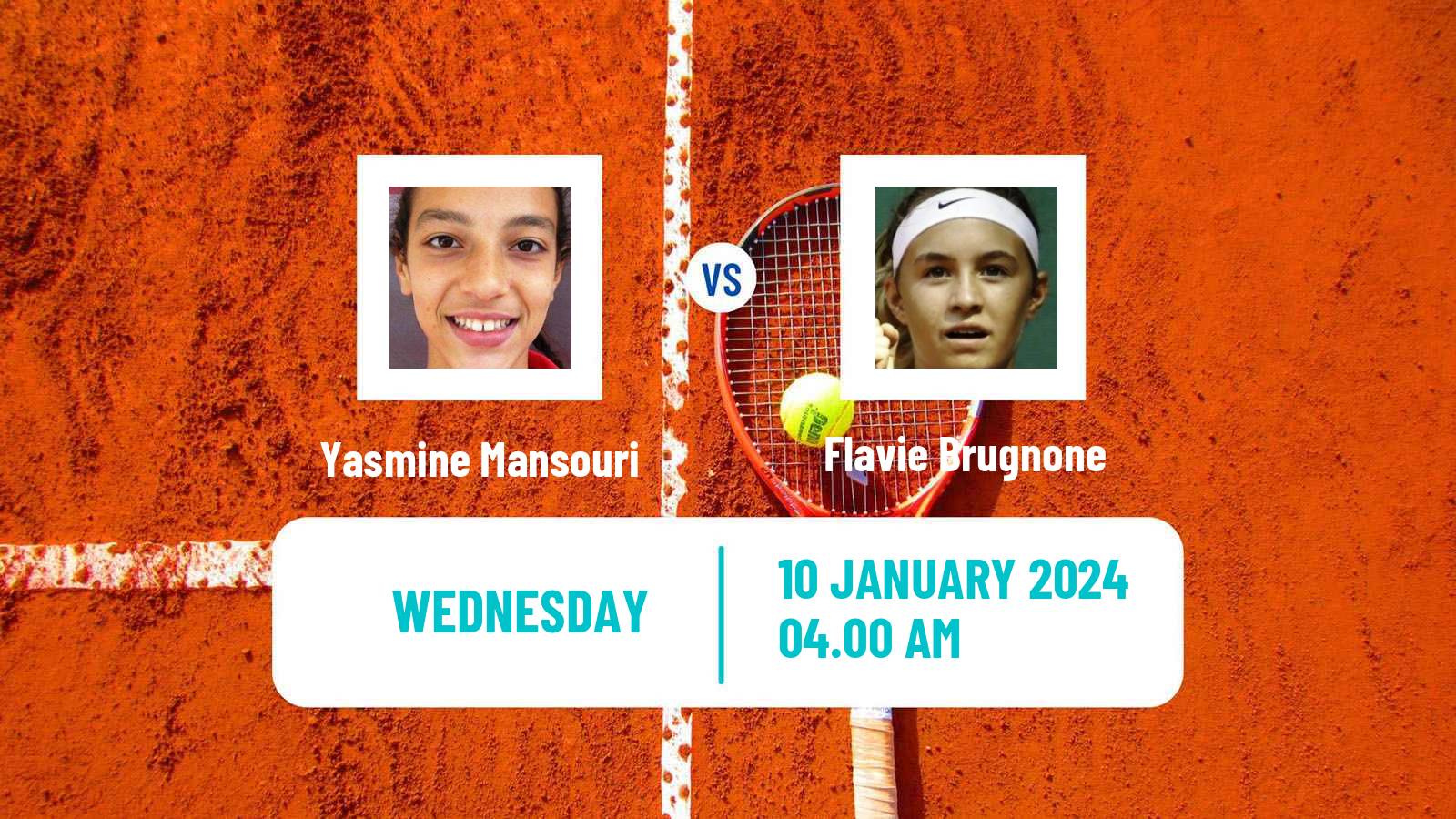 Tennis ITF W15 Monastir 2 Women Yasmine Mansouri - Flavie Brugnone