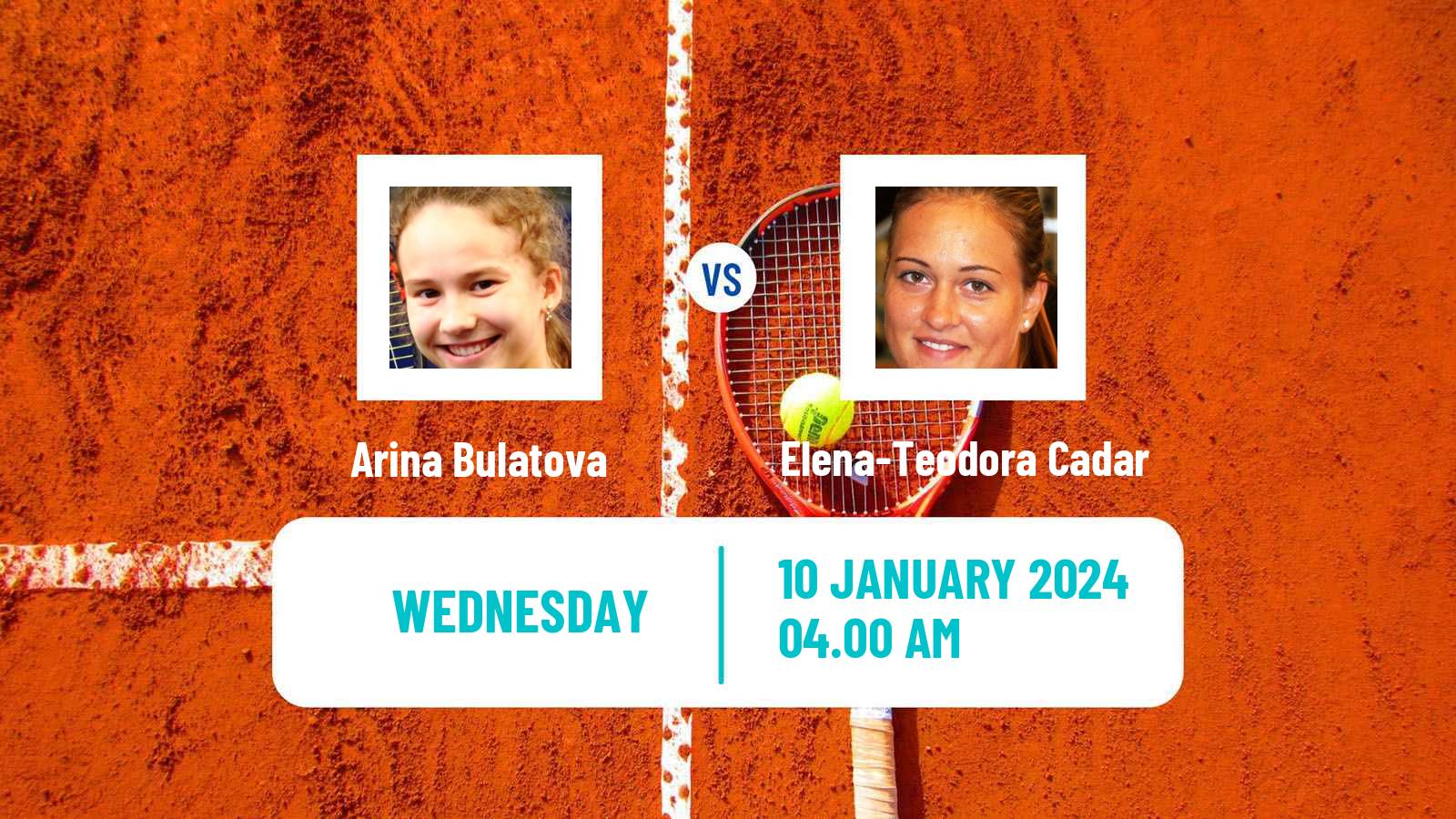 Tennis ITF W15 Monastir 2 Women Arina Bulatova - Elena-Teodora Cadar