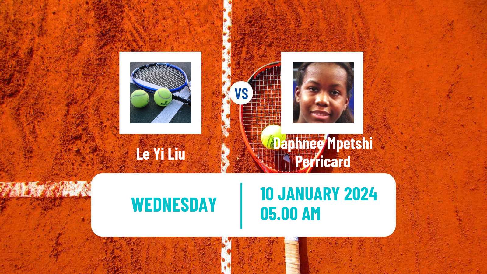 Tennis ITF W15 Monastir 2 Women Le Yi Liu - Daphnee Mpetshi Perricard