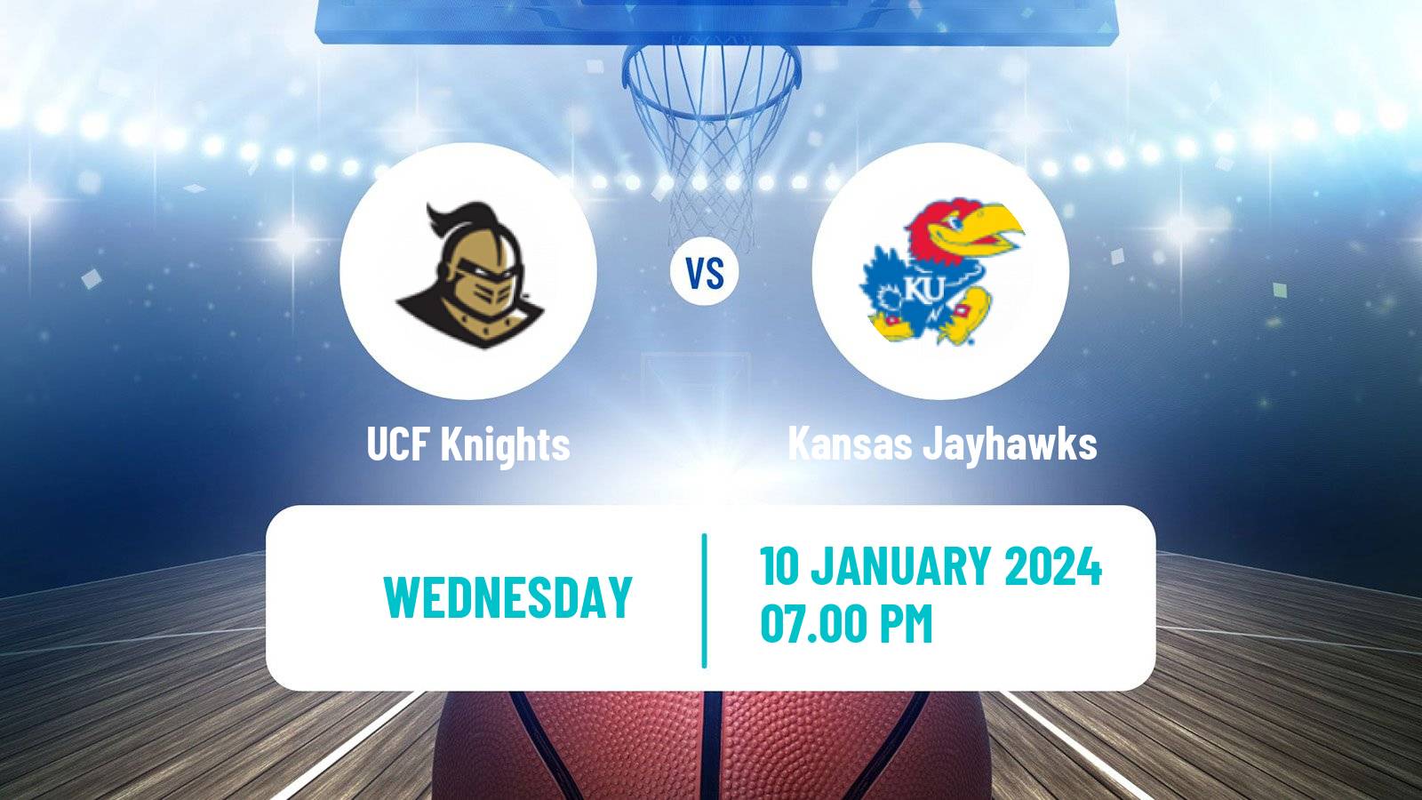 Basketball NCAA College Basketball UCF Knights - Kansas Jayhawks