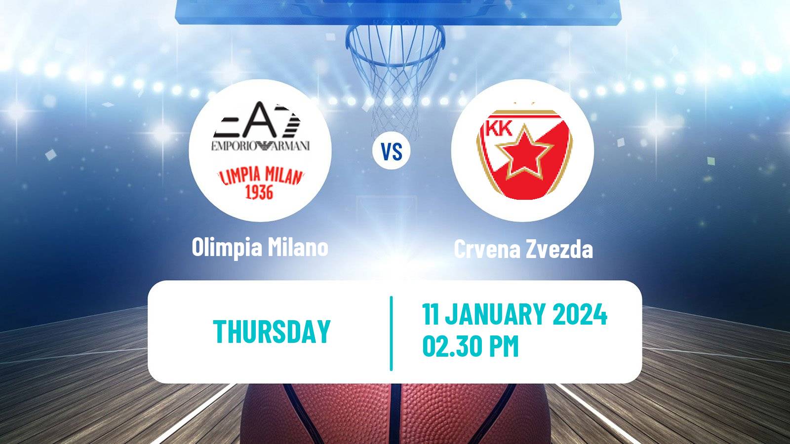 Basketball Euroleague Olimpia Milano - Crvena Zvezda