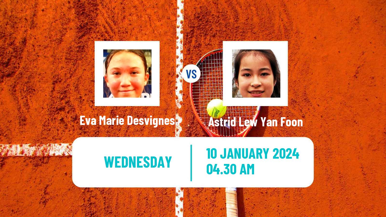 Tennis ITF W15 Fort De France Women Eva Marie Desvignes - Astrid Lew Yan Foon