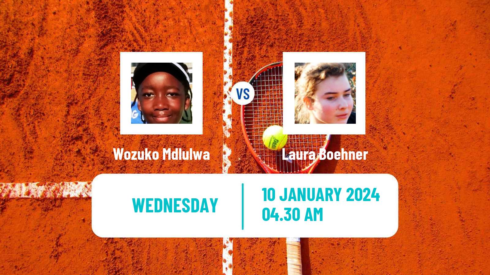 Tennis ITF W15 Fort De France Women Wozuko Mdlulwa - Laura Boehner