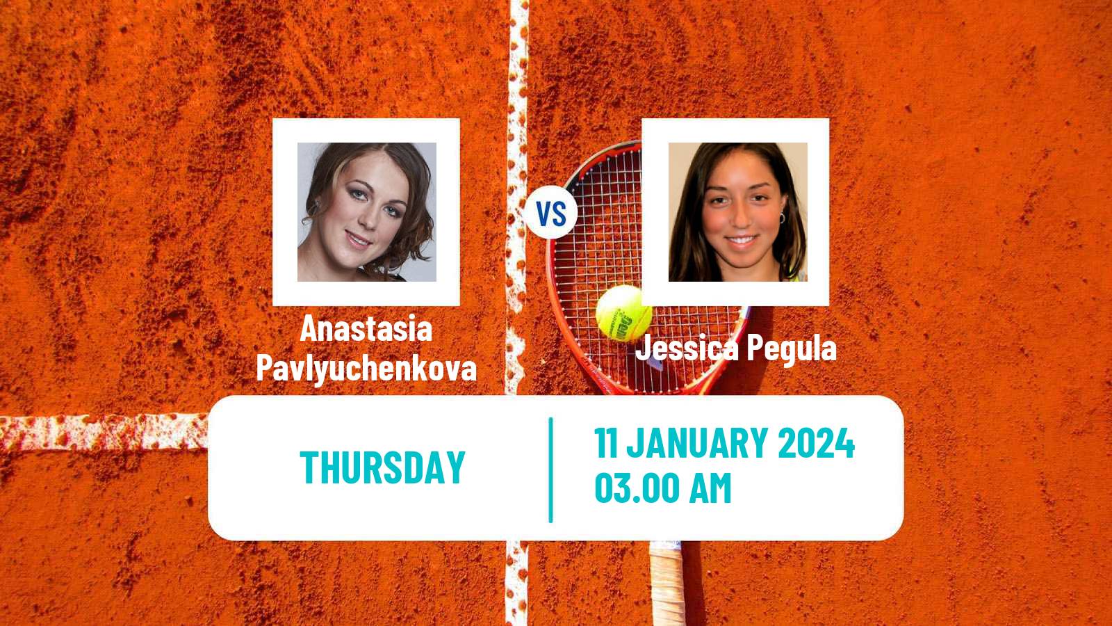 Tennis WTA Adelaide Anastasia Pavlyuchenkova - Jessica Pegula