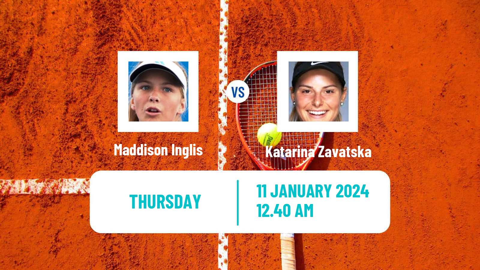 Tennis WTA Australian Open Maddison Inglis - Katarina Zavatska