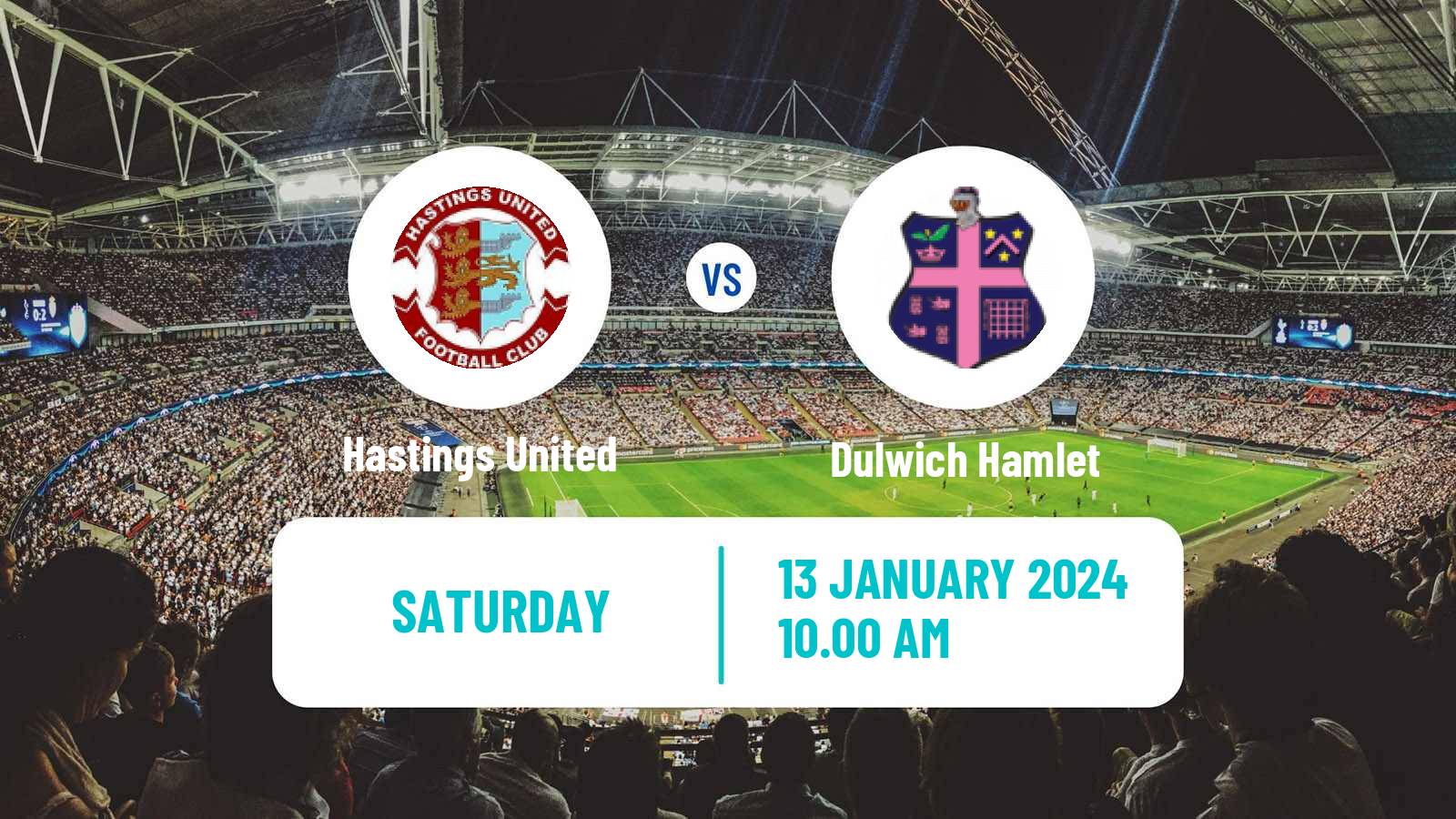 Soccer English Isthmian League Premier Division Hastings United - Dulwich Hamlet