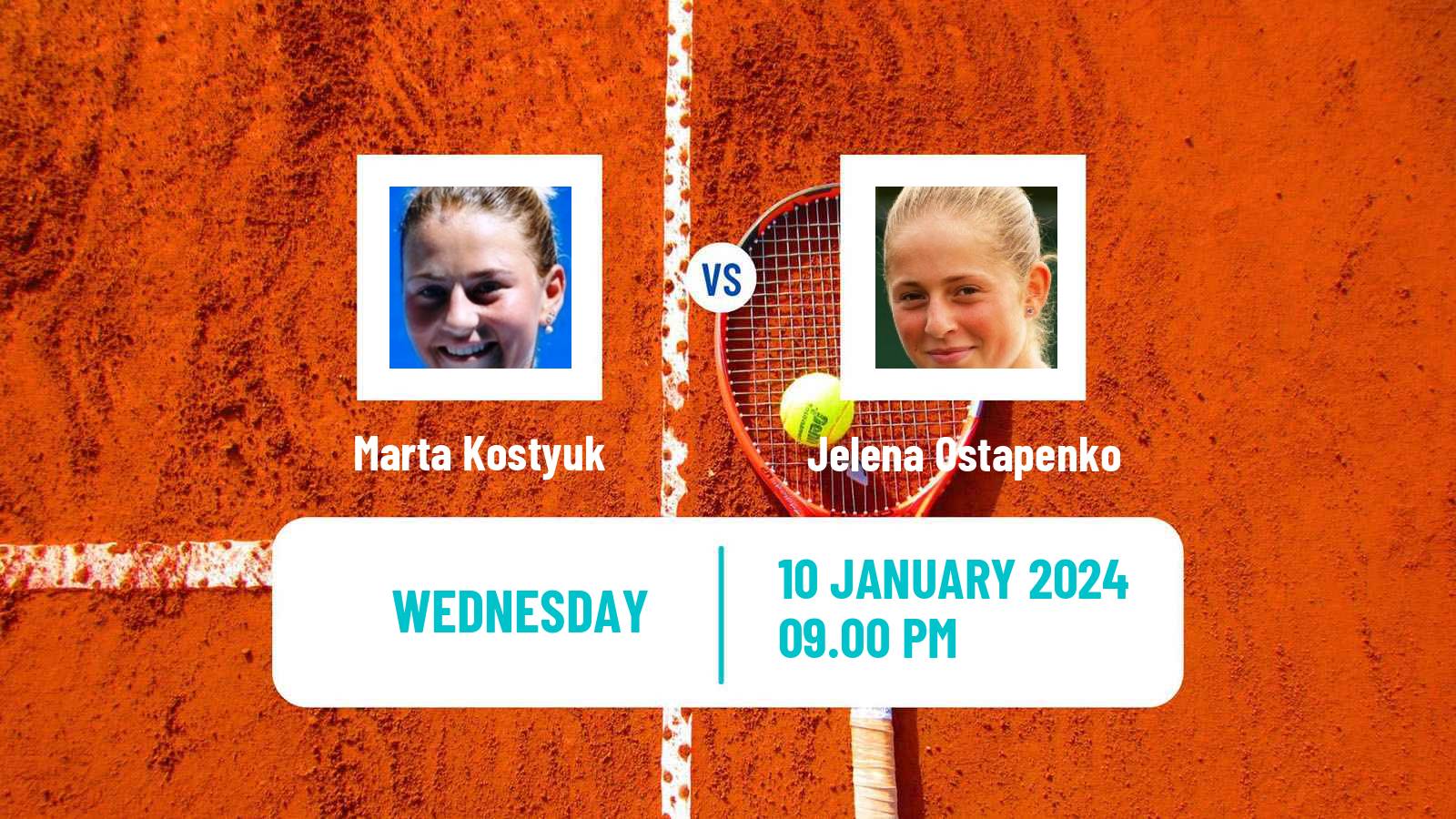 Tennis WTA Adelaide Marta Kostyuk - Jelena Ostapenko