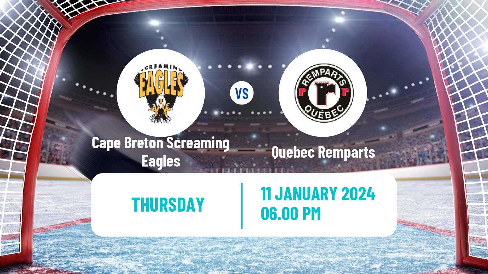 Hockey QMJHL Cape Breton Screaming Eagles - Quebec Remparts