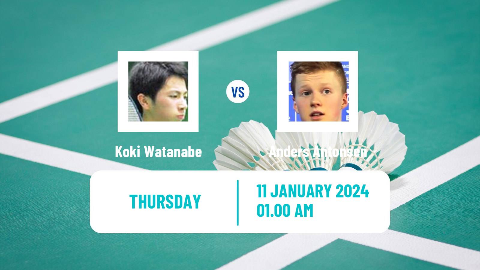 Badminton BWF World Tour Malaysia Open Men Koki Watanabe - Anders Antonsen