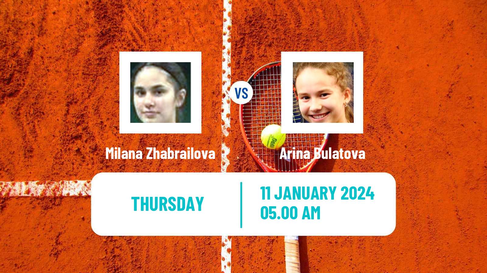 Tennis ITF W15 Monastir 2 Women Milana Zhabrailova - Arina Bulatova