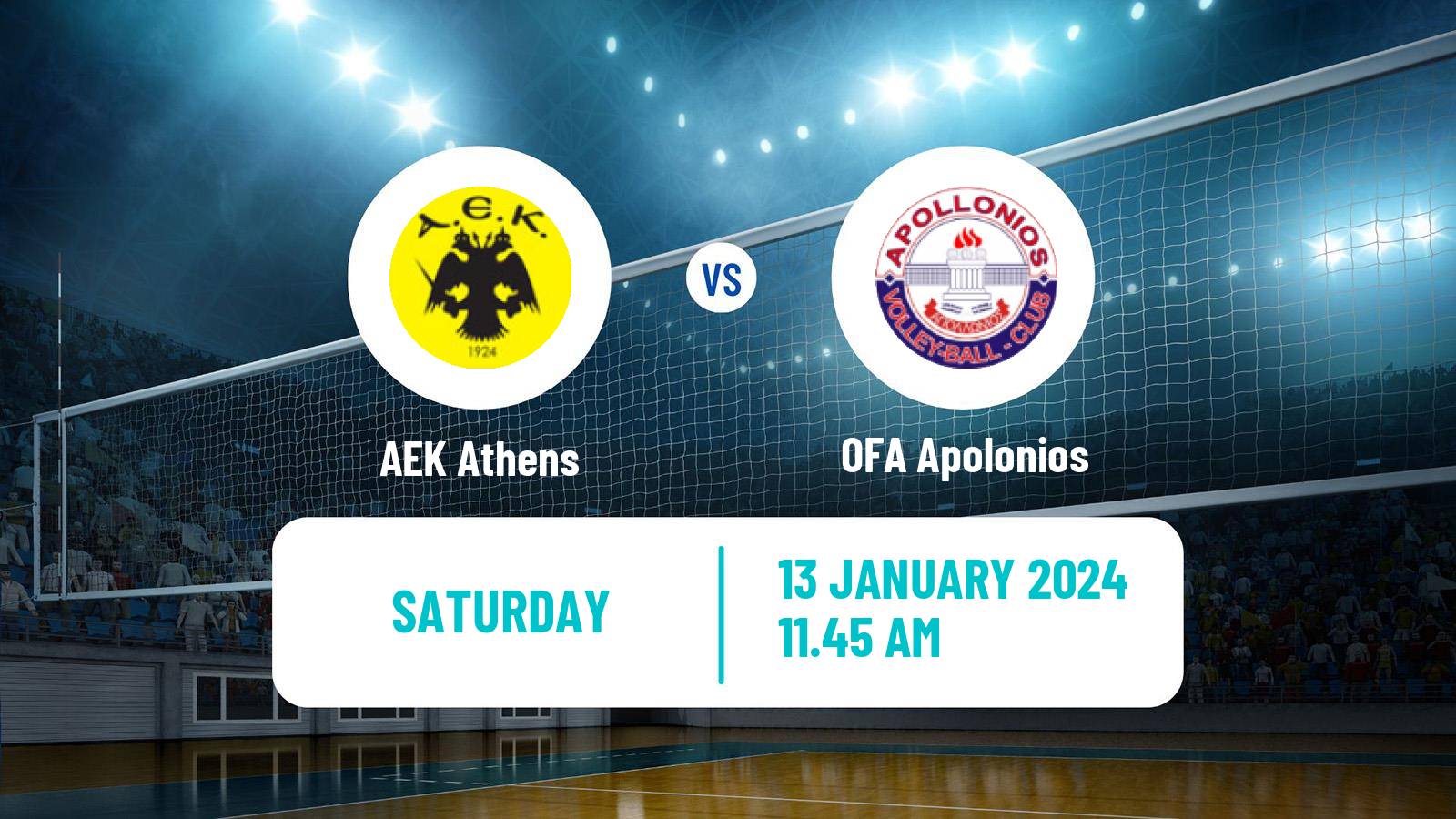 Volleyball Greek A1 Volleyball Women AEK Athens - OFA Apolonios