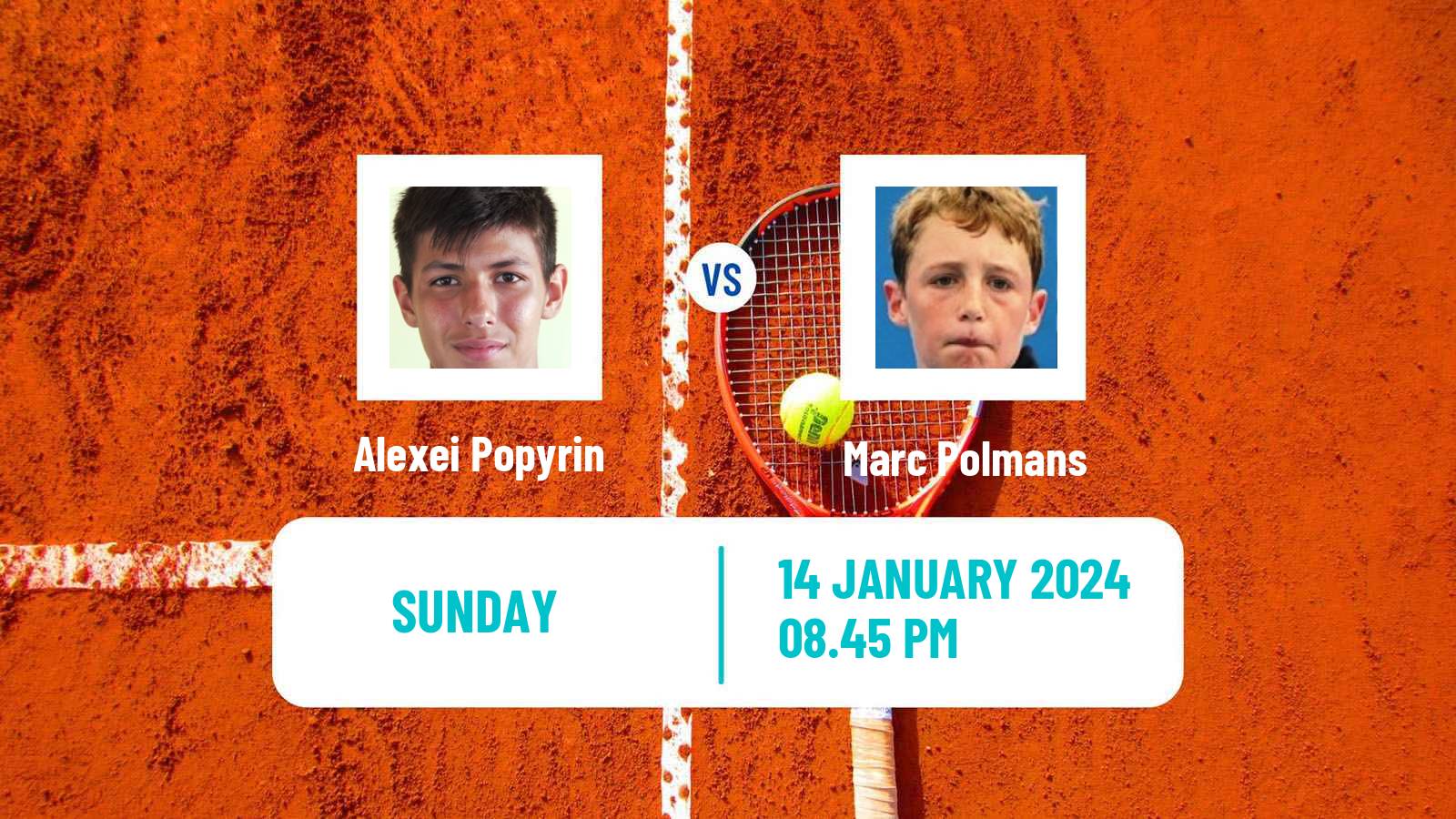 Tennis ATP Australian Open Alexei Popyrin - Marc Polmans