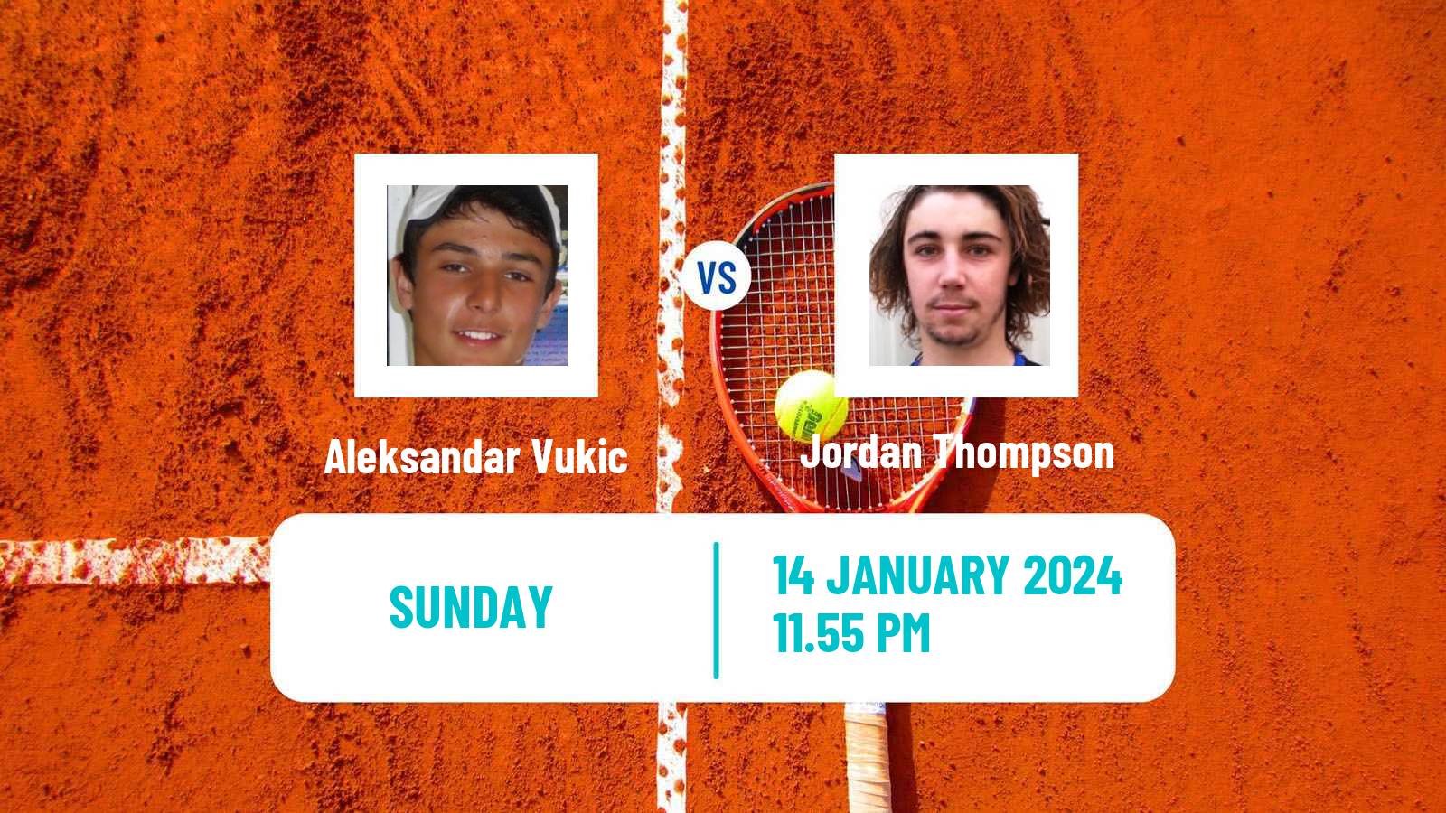 Tennis ATP Australian Open Aleksandar Vukic - Jordan Thompson