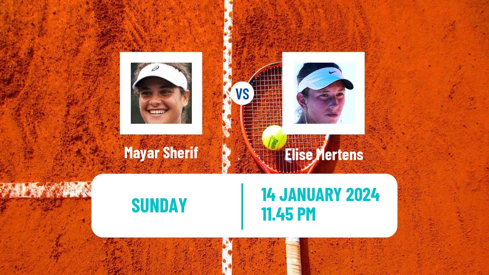 Tennis WTA Australian Open Mayar Sherif - Elise Mertens