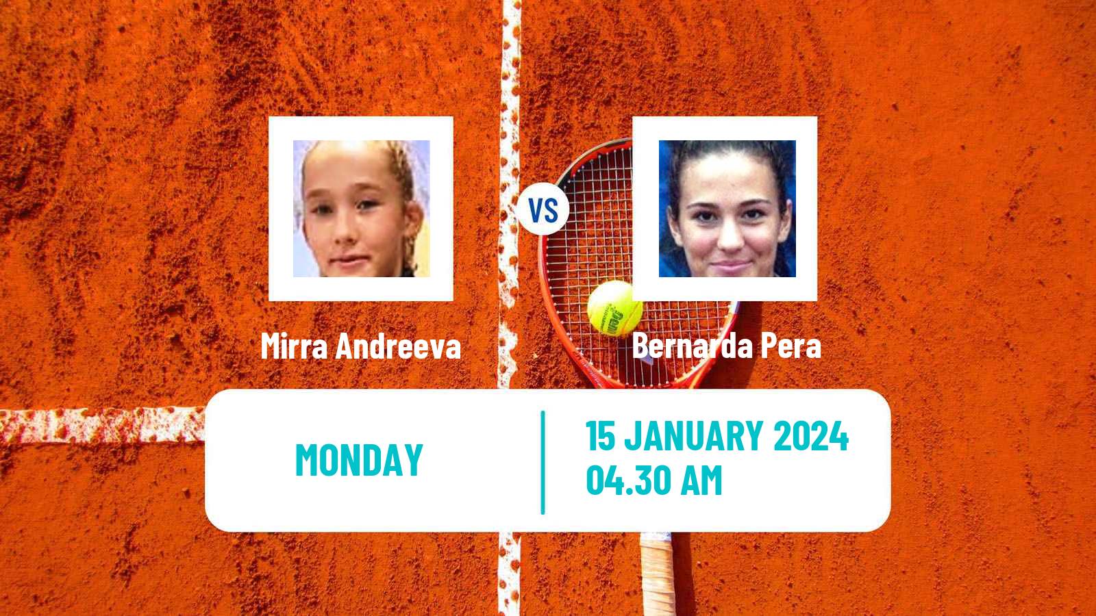Tennis WTA Australian Open Mirra Andreeva - Bernarda Pera