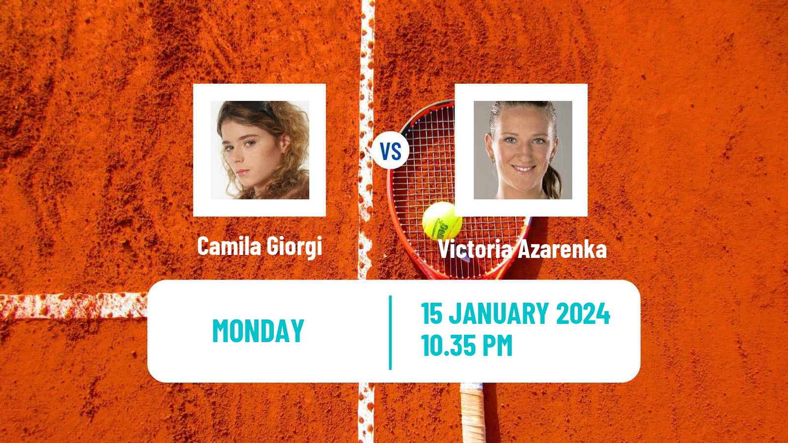 Tennis WTA Australian Open Camila Giorgi - Victoria Azarenka