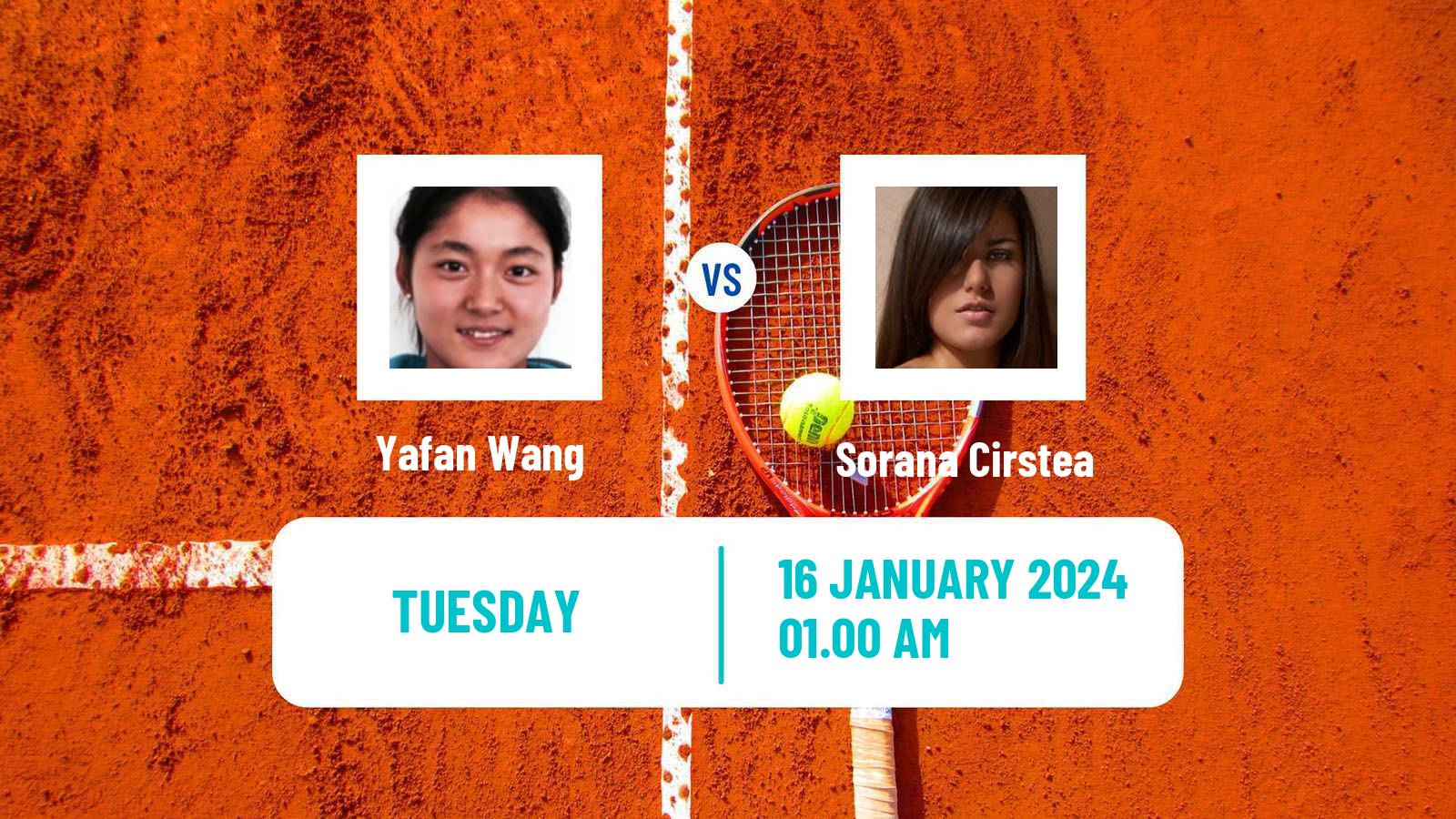 Tennis WTA Australian Open Yafan Wang - Sorana Cirstea