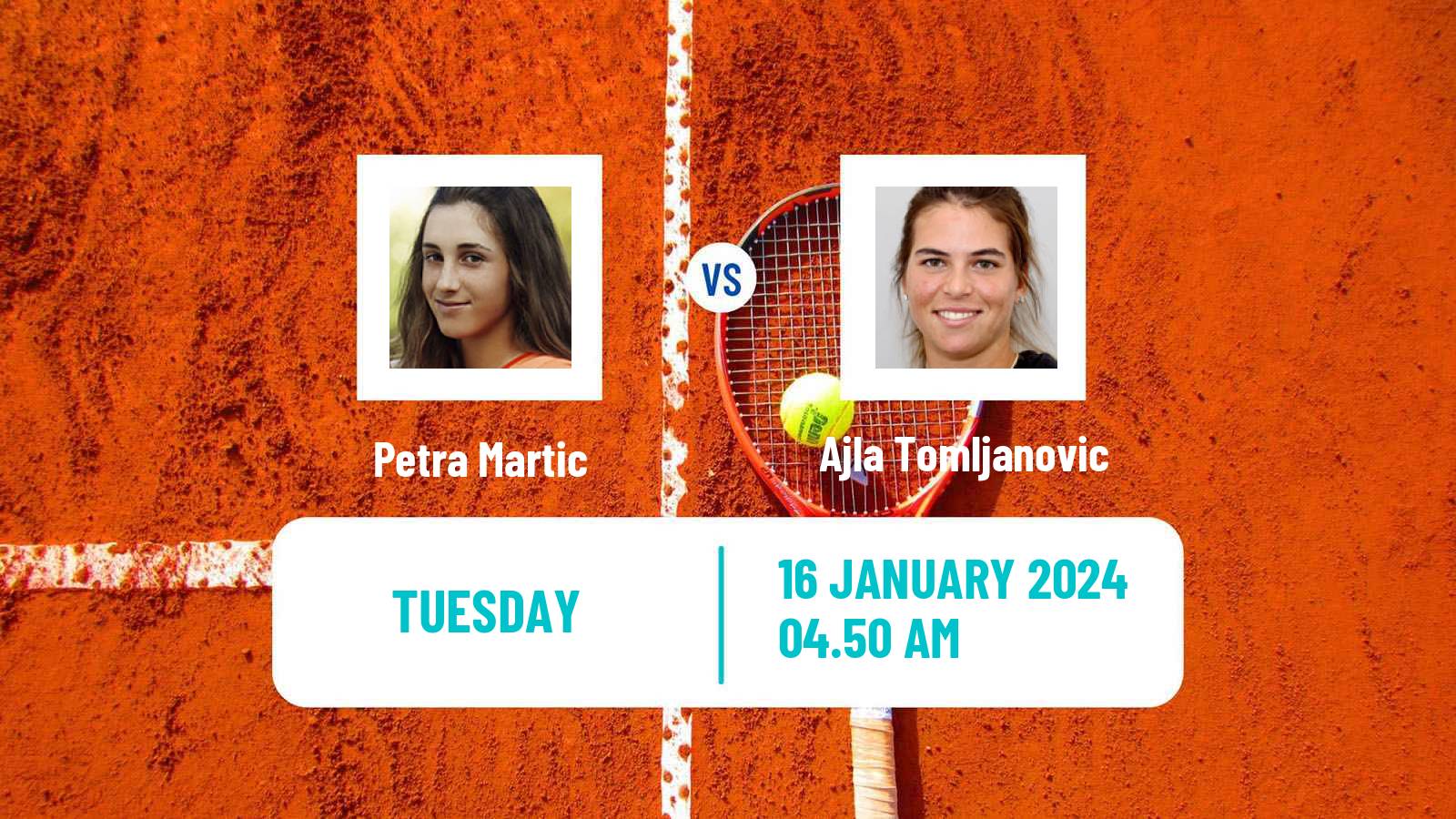 Tennis WTA Australian Open Petra Martic - Ajla Tomljanovic