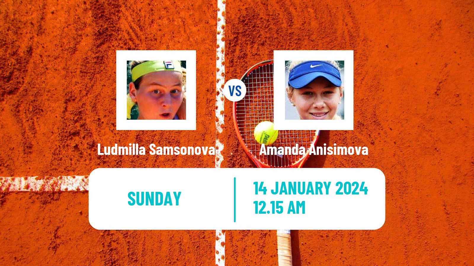 Tennis WTA Australian Open Ludmilla Samsonova - Amanda Anisimova