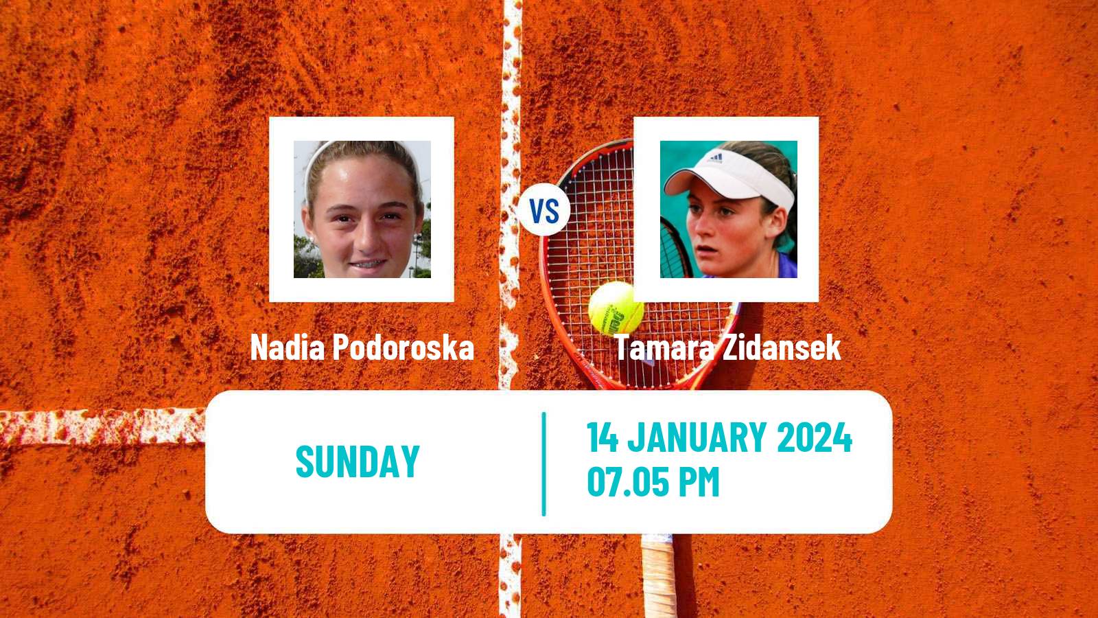 Tennis WTA Australian Open Nadia Podoroska - Tamara Zidansek
