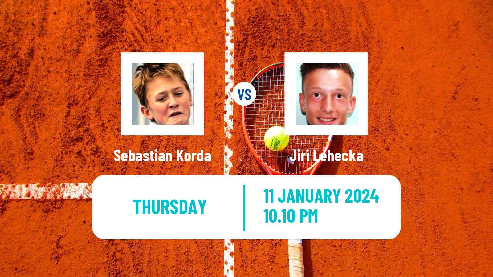Tennis ATP Adelaide Sebastian Korda - Jiri Lehecka