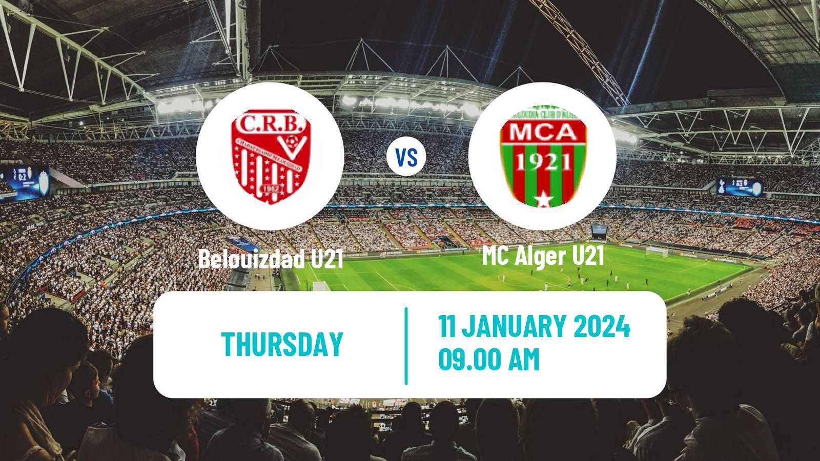 Soccer Algerian Ligue U21 Belouizdad U21 - MC Alger U21