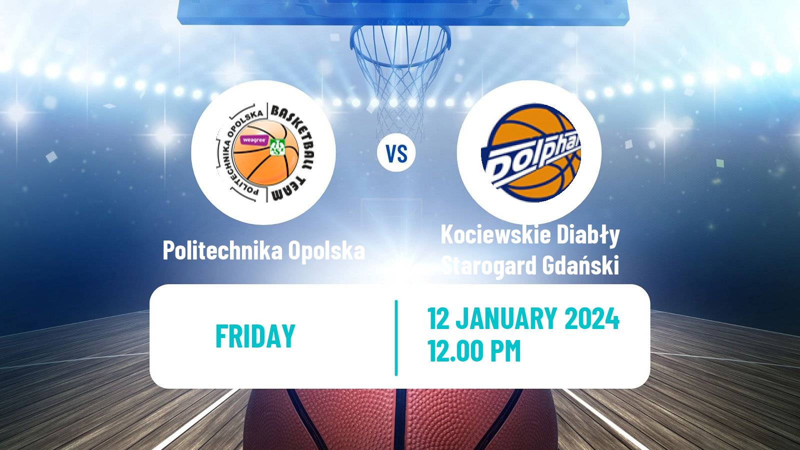 Basketball Polish 1 Liga Basketball Politechnika Opolska - Kociewskie Diabły Starogard Gdański