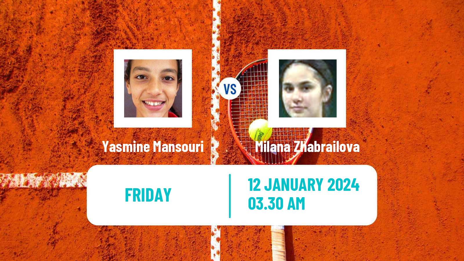 Tennis ITF W15 Monastir 2 Women Yasmine Mansouri - Milana Zhabrailova